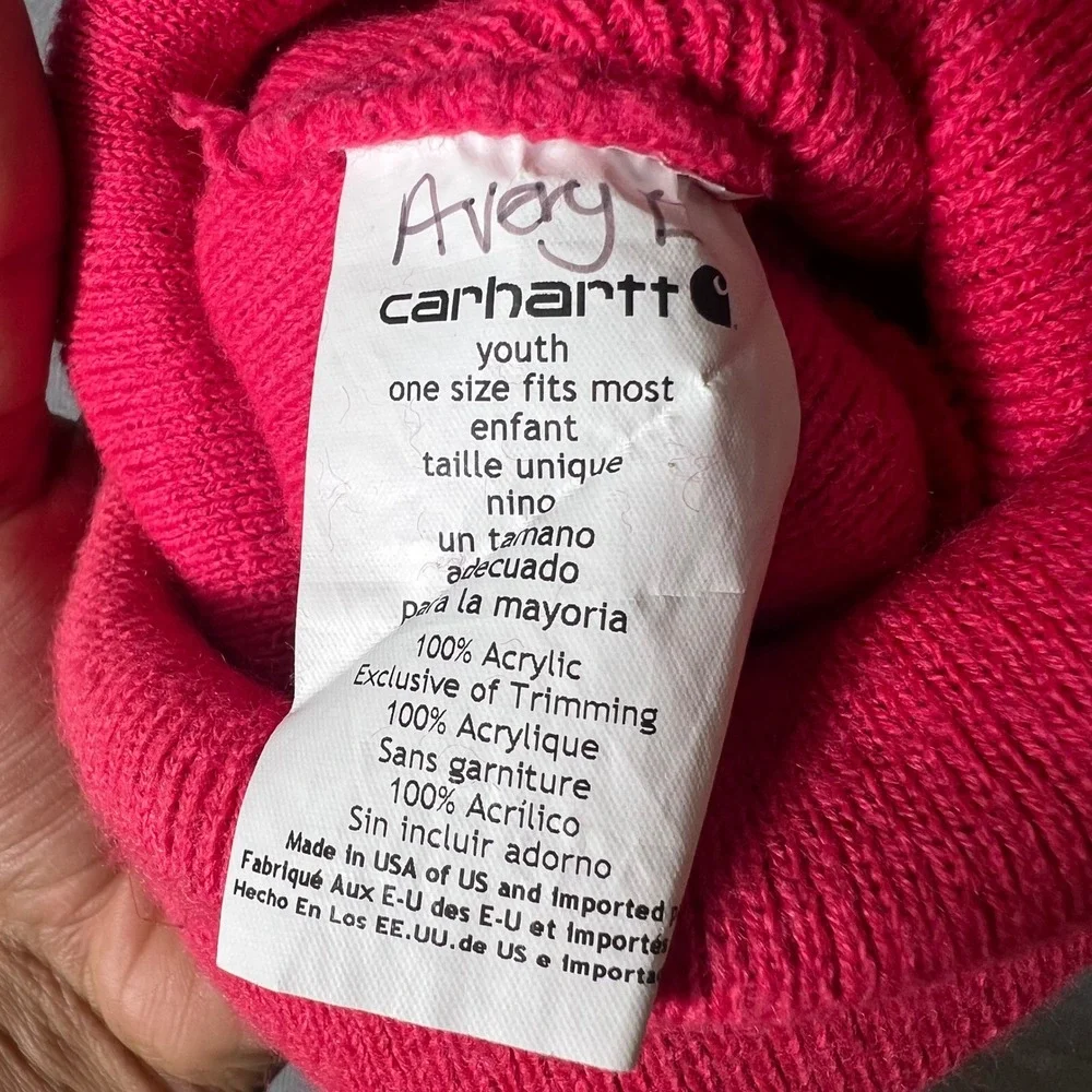 Carhartt Youth Acrylic Watch Hat Beanie Neon Pink Fuchsia Knit Cap OSFM